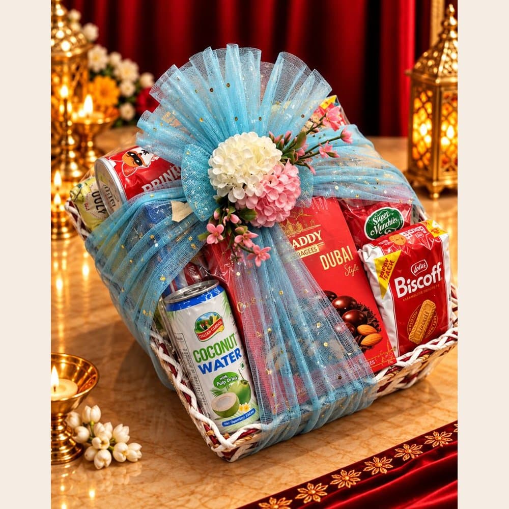 Diwali Snack Hamper - Square Wire Basket