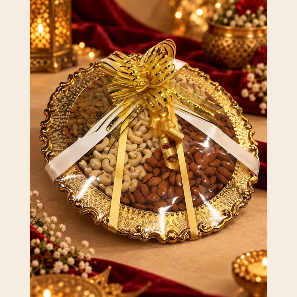 Dry Fruit Hamper - Golden Thaal (750 g)
