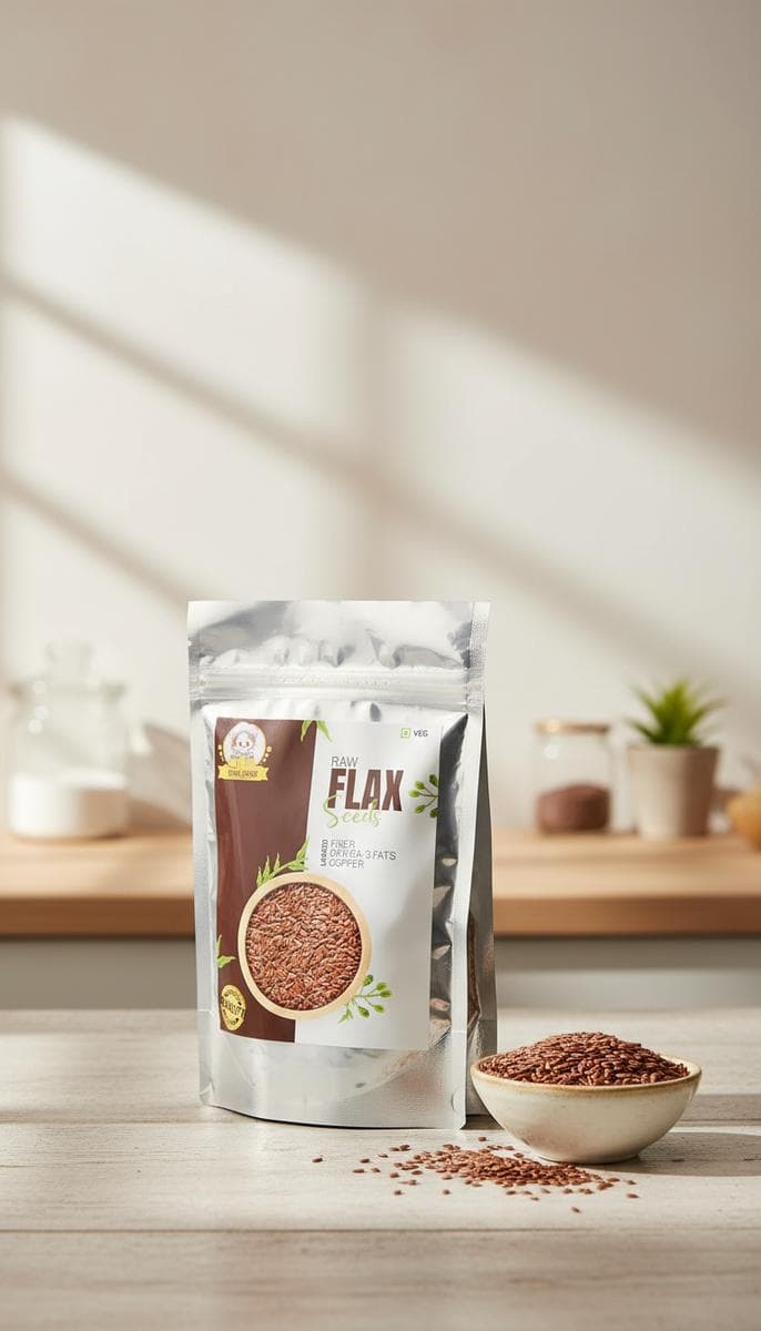 Raw Flax Seeds — angle