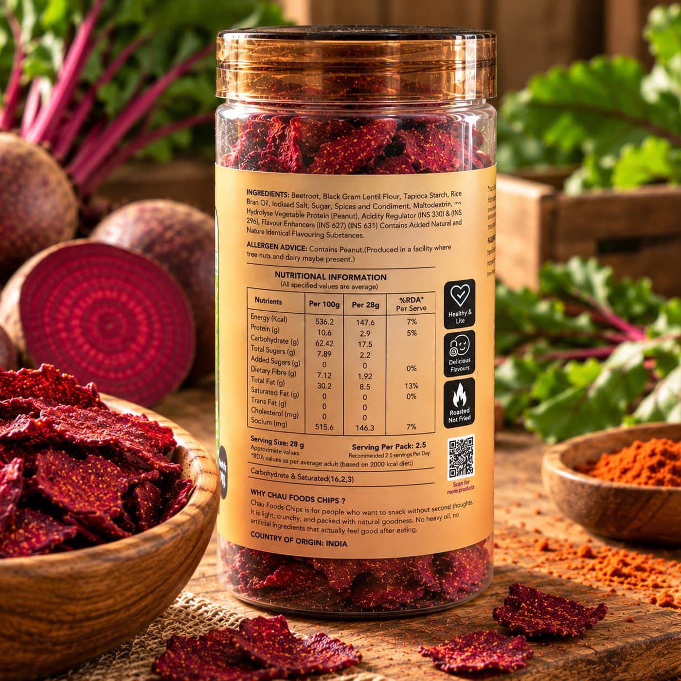 Masala Beetroot Chips - angle
