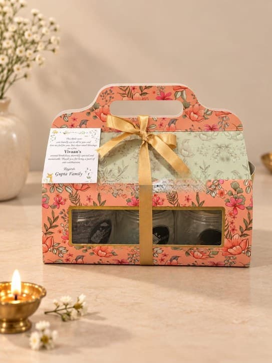 Floral Trio Carry Box gift hamper - Chau Foods