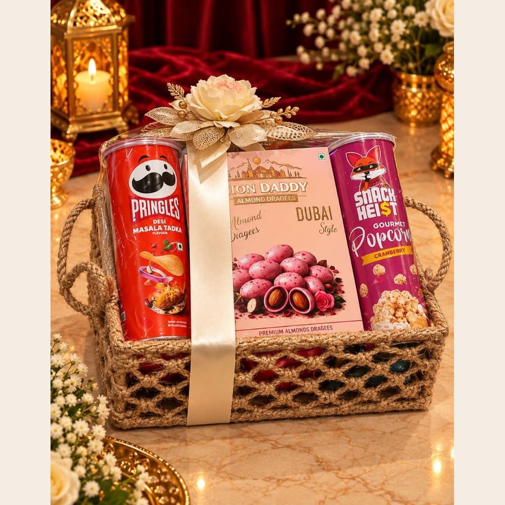 Diwali Snack Hamper - Dorri Square Basket