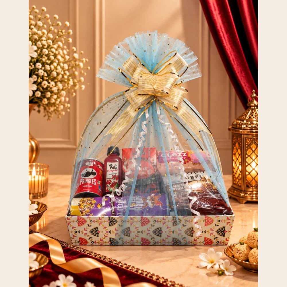 Diwali Snack Hamper - Paperboard Handle Basket