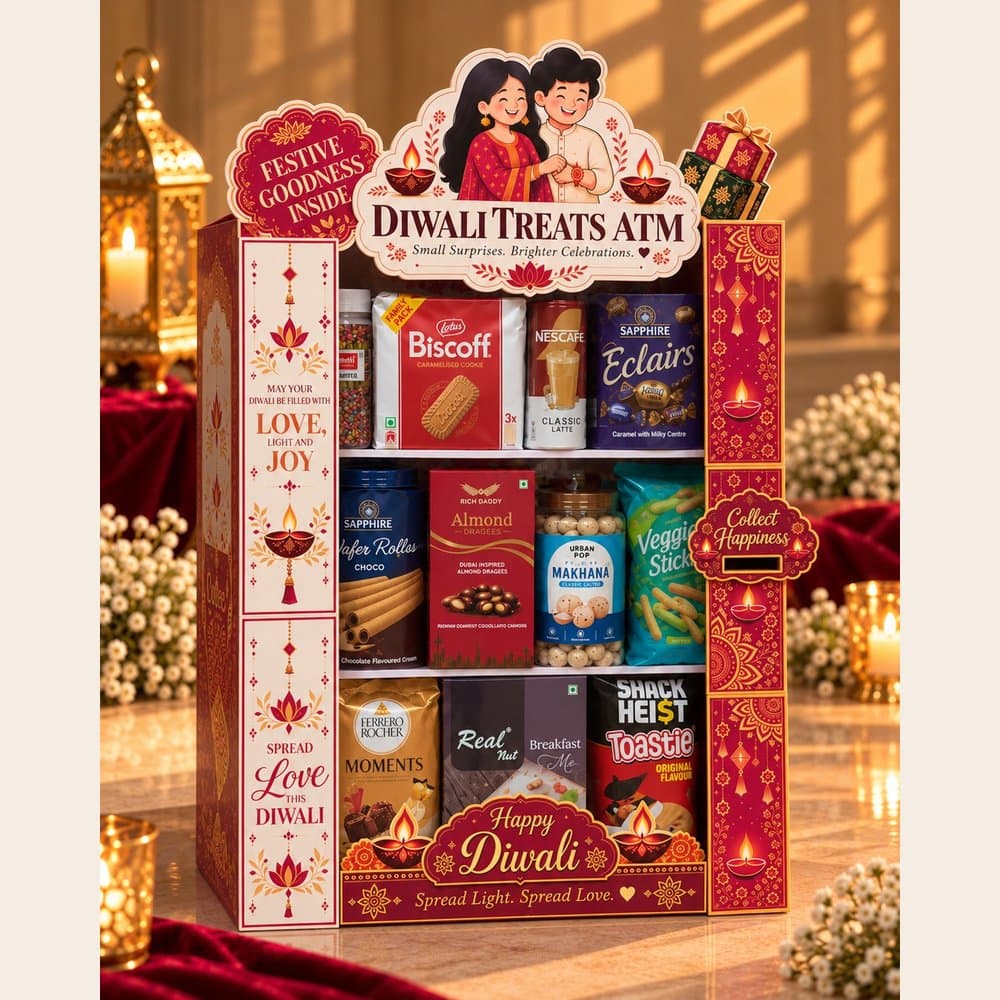 Diwali Snack Hamper - Diwali Treats ATM (Wooden)