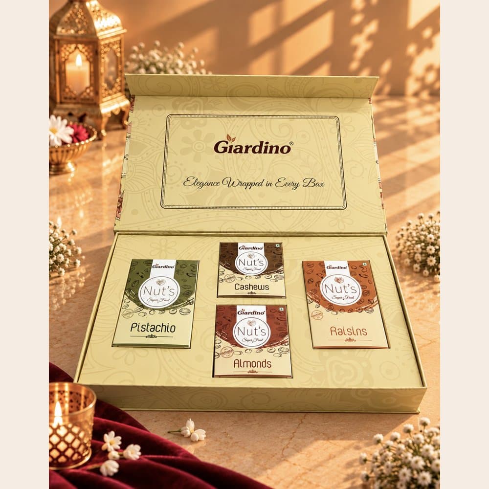 Dry Fruit Hamper - Giardino Gift Box (1 kg, 4 in 1)